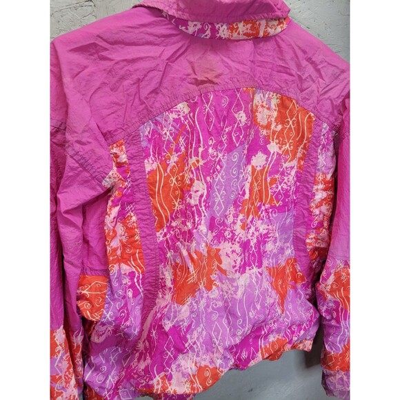 Vtg Nike Pink Spell Out Swoosh Abstract Print Jacket 90s Women’s SZ‎ M 10/12 - Picture 5 of 12